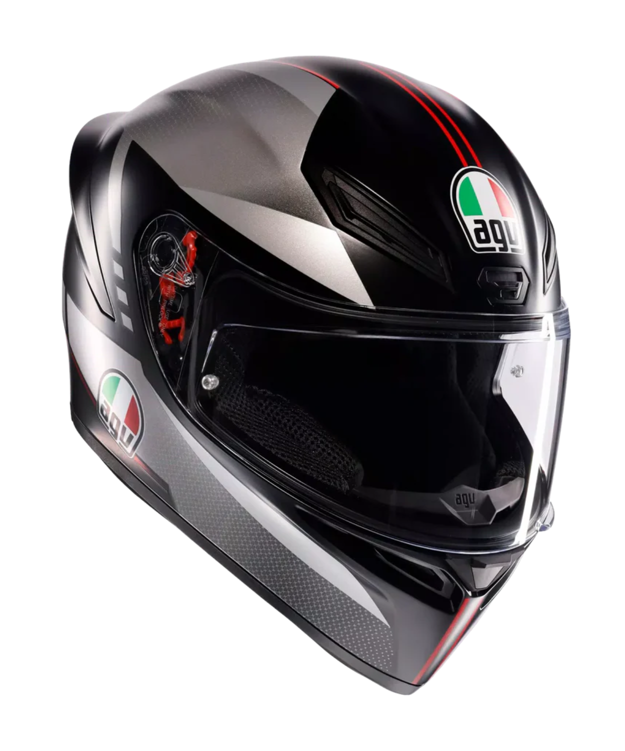 AGV K1 S Lap 034 Helmet - Matt Black Grey Red