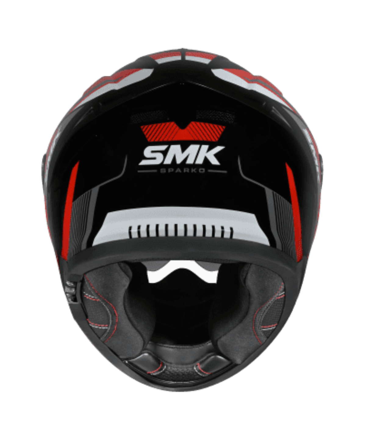 SMK Typhoon Sparko GRPS GL236 Full Face Helmet - Gloss Black Red Grey - SMK