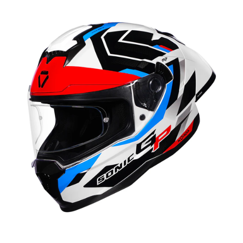 Korda Sonic GP Flash Helmet - White Red Blue
