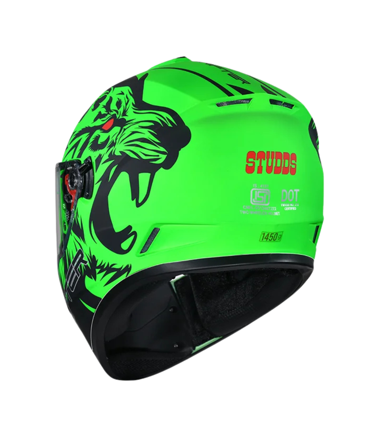Studds Drifter D2 Leopard Decor Graphics Helmet - Matt Green Black N9