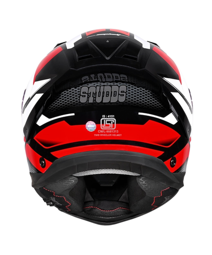 Studds Helios D1 Asphalt Decor Graphics Helmet - Gloss Black Red N2