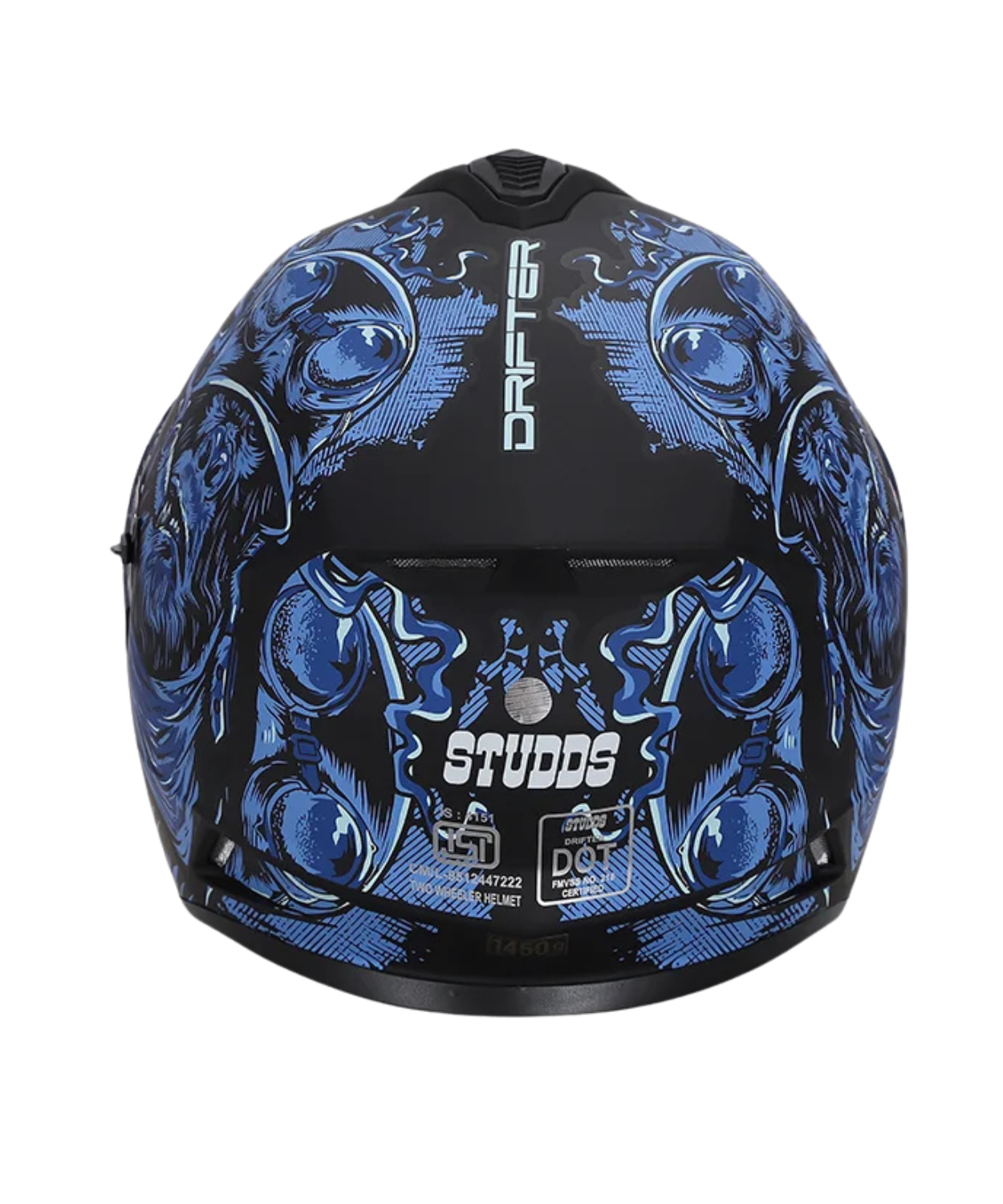 Studds Drifter D3 Rampage Decor Graphics Helmet - Matt Black Blue N1