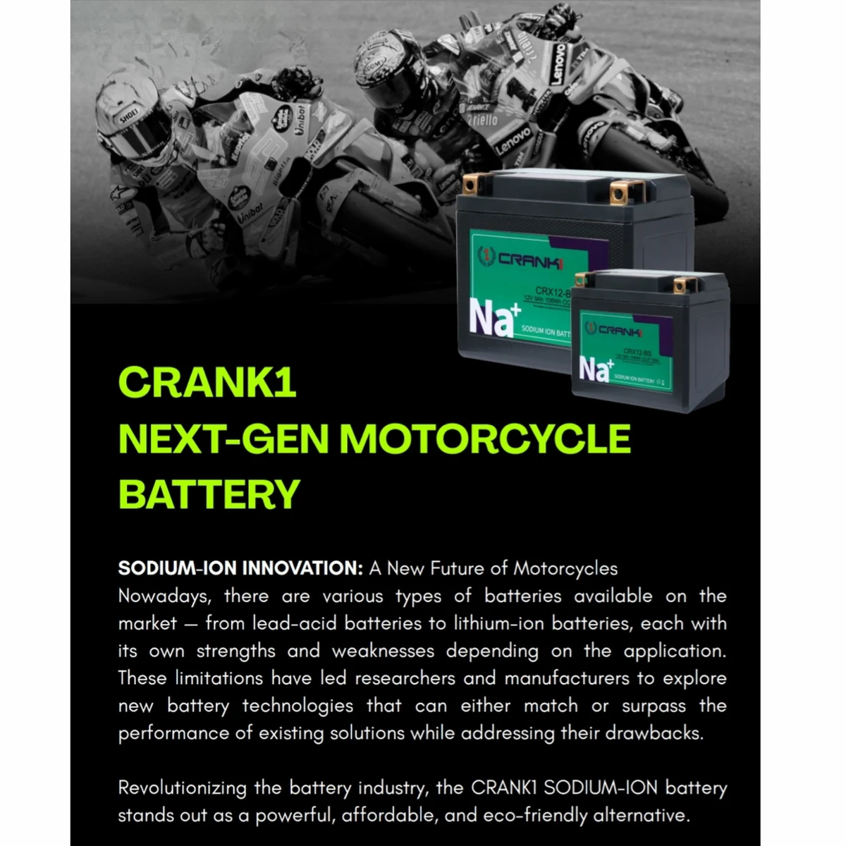 Crank1 Triumph Street Scrambler 900 (2018) Sodium ION Factory Activated Battery - CRX12-BS - Crank 1
