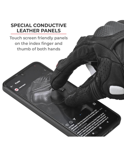 Viaterra Shifter Short Motorcycle Riding Gloves - Black