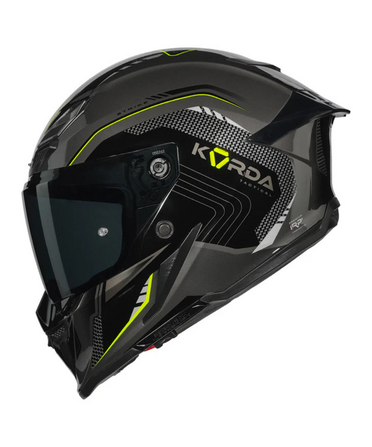 Korda Icon Strike Helmet - Gloss Grey Fluorescent Yellow