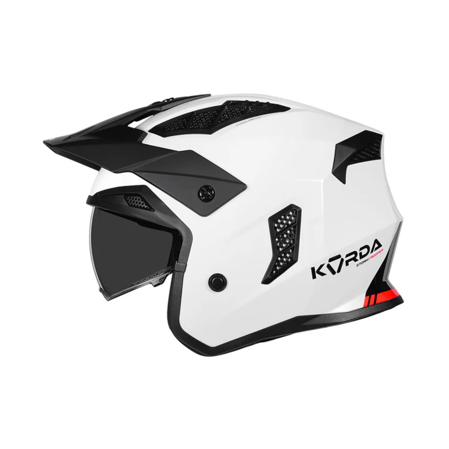 Korda Storm Trooper Solid Helmet - Gloss Black White