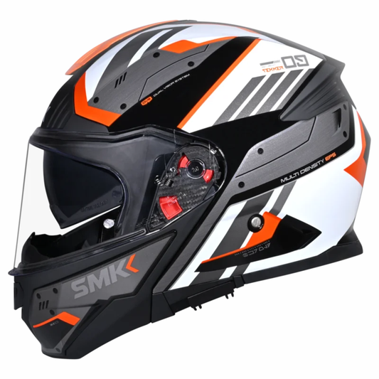 SMK Gullwing Tekker MA217 Matt Black White Orange Helmet