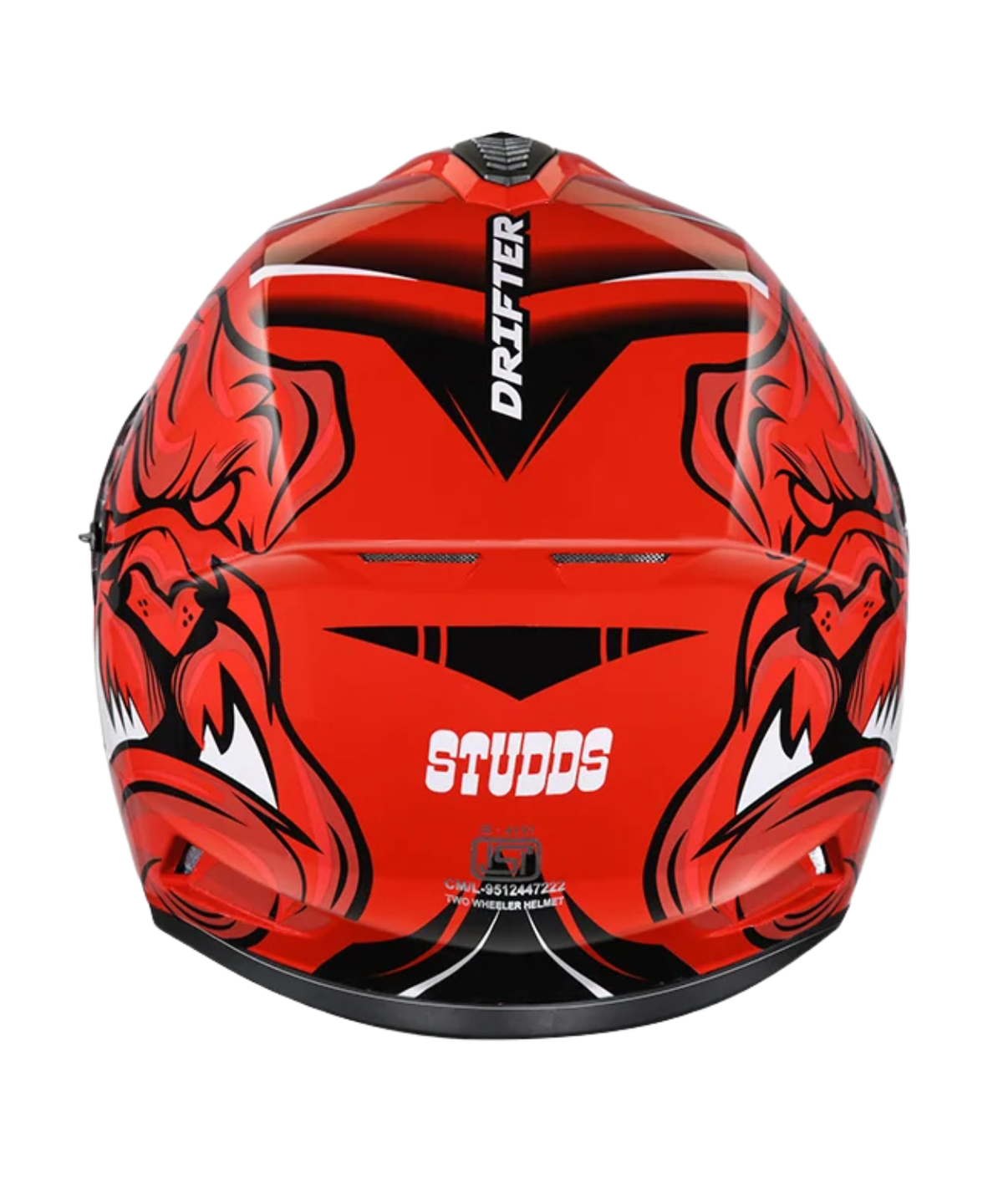 Studds Drifter D1 Decor Graphics Helmet - Gloss Red N2 - Studds