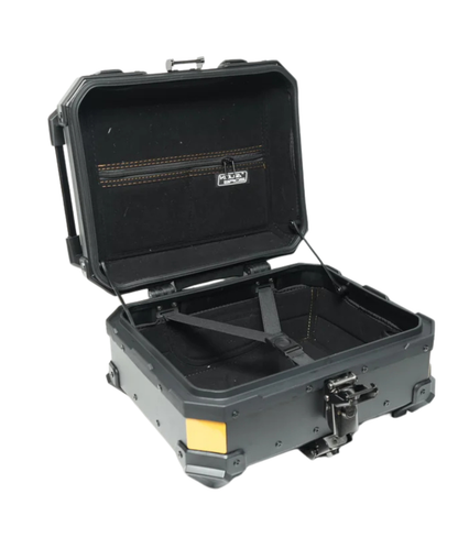 Kolga Bros Aluminium Alloy Carbon Moto Trunk 28L Top Box - Black Yellow - KBMT-05-28
