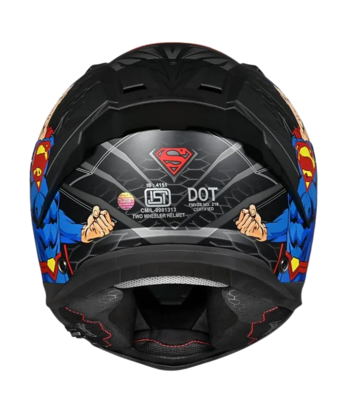 Studds Helios Superman Edition Graphics Helmet - Matt Black Blue N1 - Studds