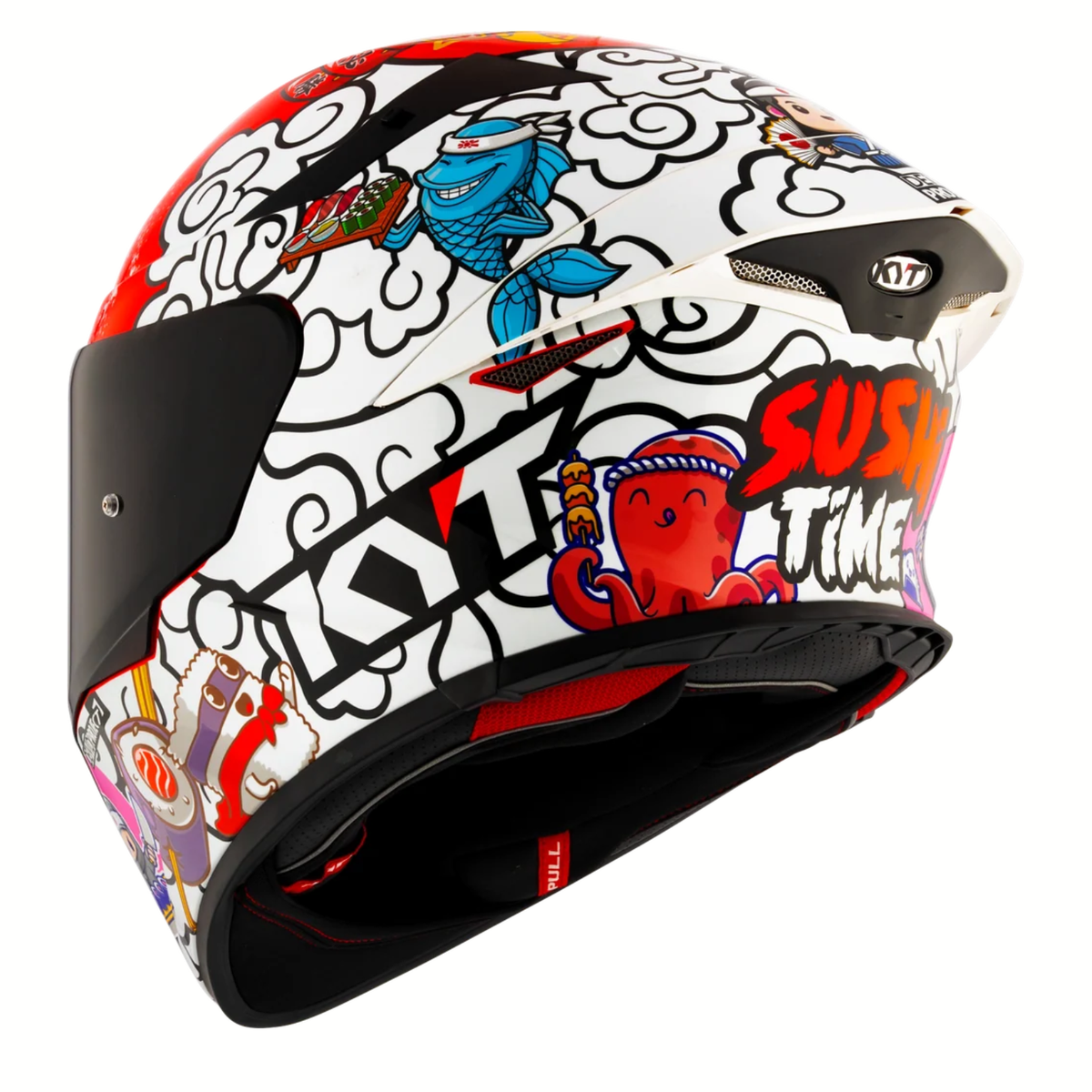 KYT TT-Revo Sushi Time Helmet - Gloss Red