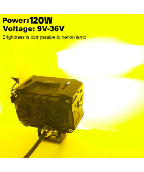 HJG Mega Drive 6 Lens Dual Color Yellow White LED Fog Light - Pair - HJG