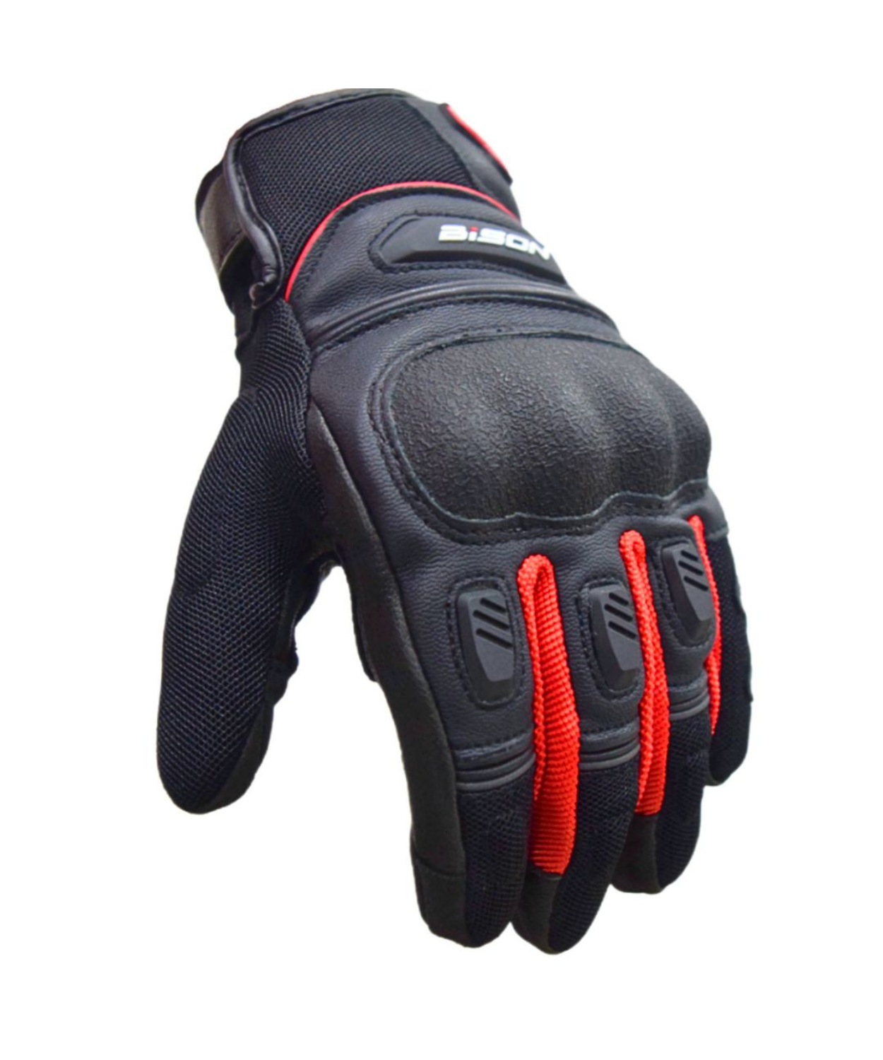 Bison ProGear Air Pro Riding Gloves - Black Red