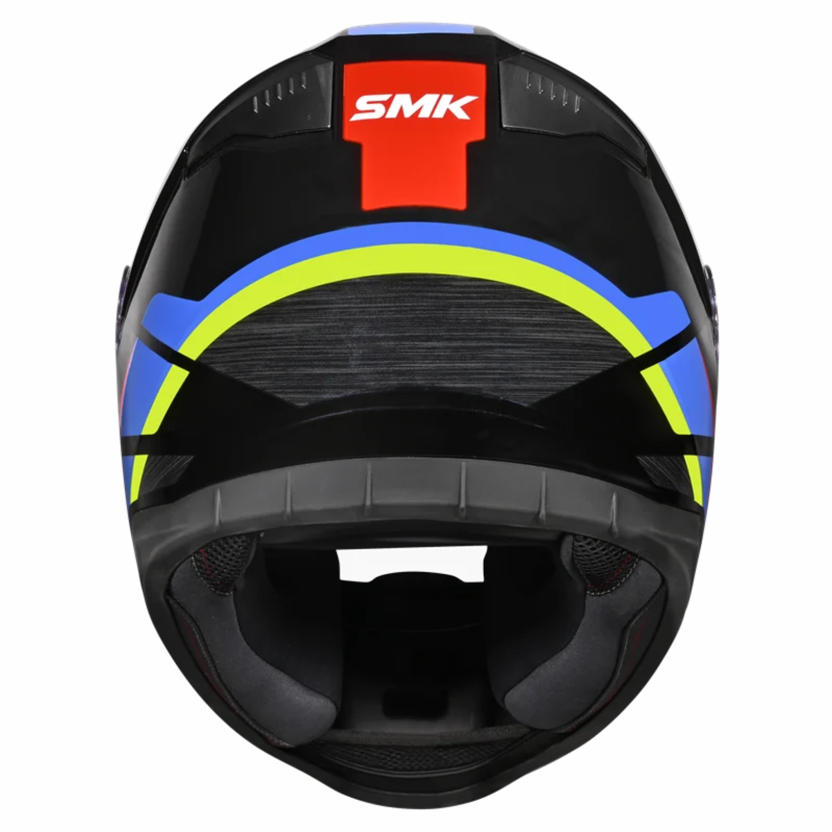 SMK Bionic Adult Kore GL254 Helmet - Gloss Black Blue Yellow - SMK