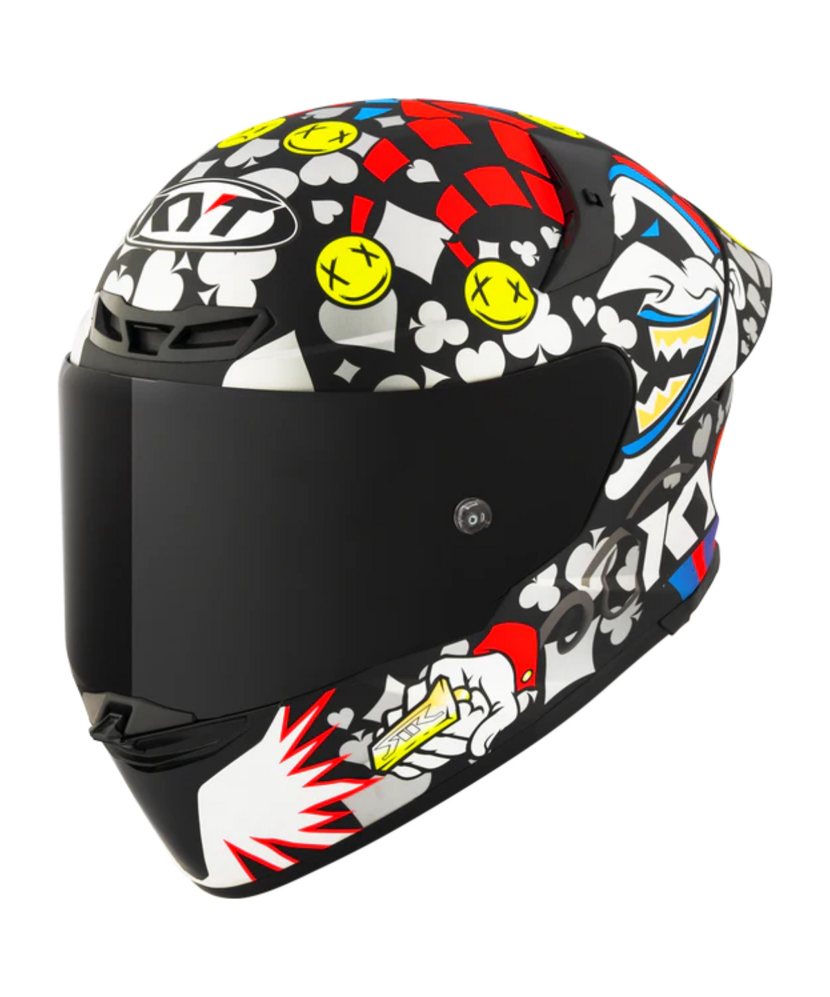 KYT TT-Revo Riccardo Rossi 2022 Replica Helmet - Matt Black Red Blue - KYT Helmets