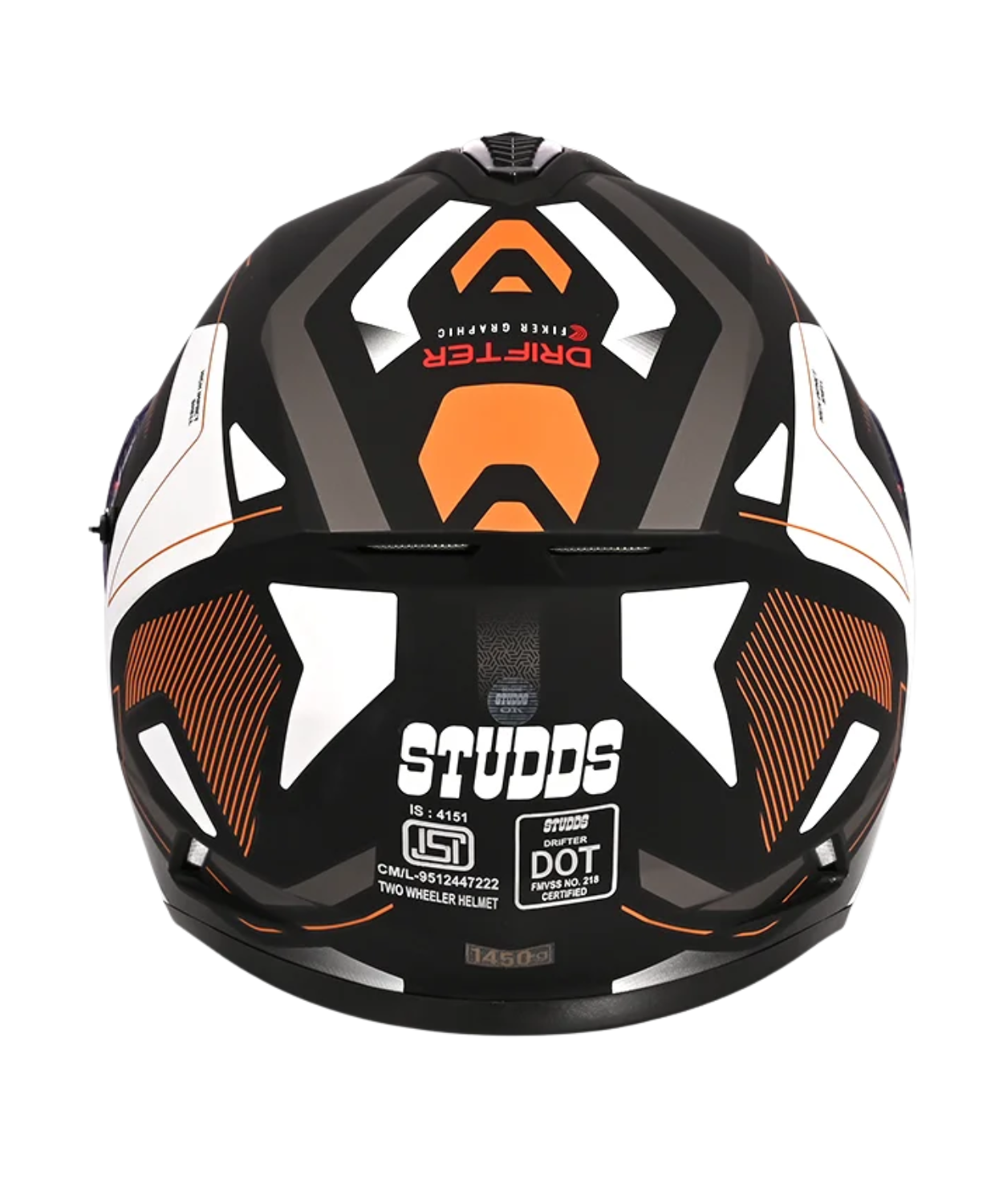 Studds Drifter D5 Fiker Decor Graphics Helmet - Matt Black Brown N11