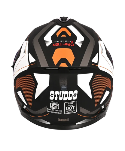 Studds Drifter D5 Fiker Decor Graphics Helmet - Matt Black Brown N11