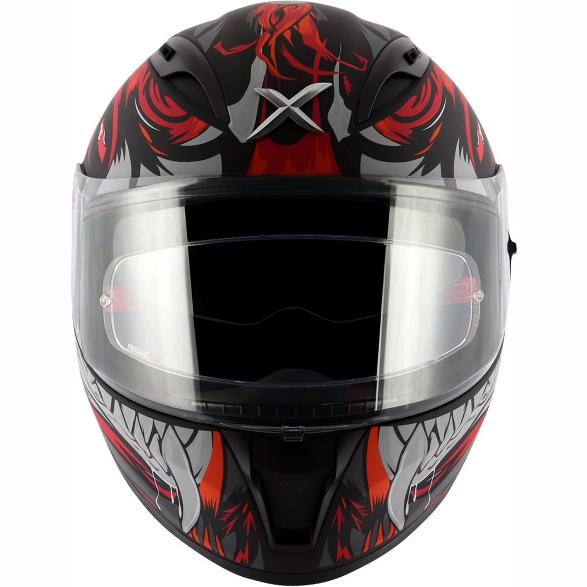 AXOR Street Okami Helmet Dull Black Red - AXOR