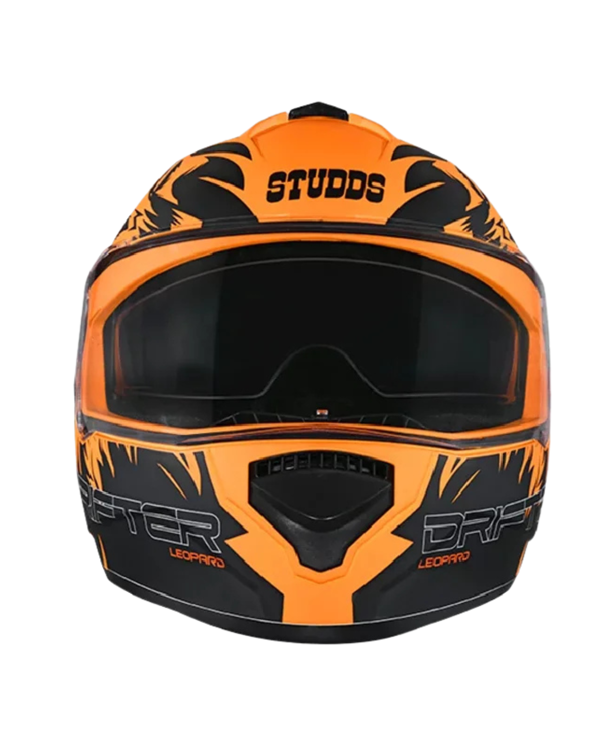 Studds Drifter D2 Leopard Decor Graphics Helmet - Matt Orange Black N9