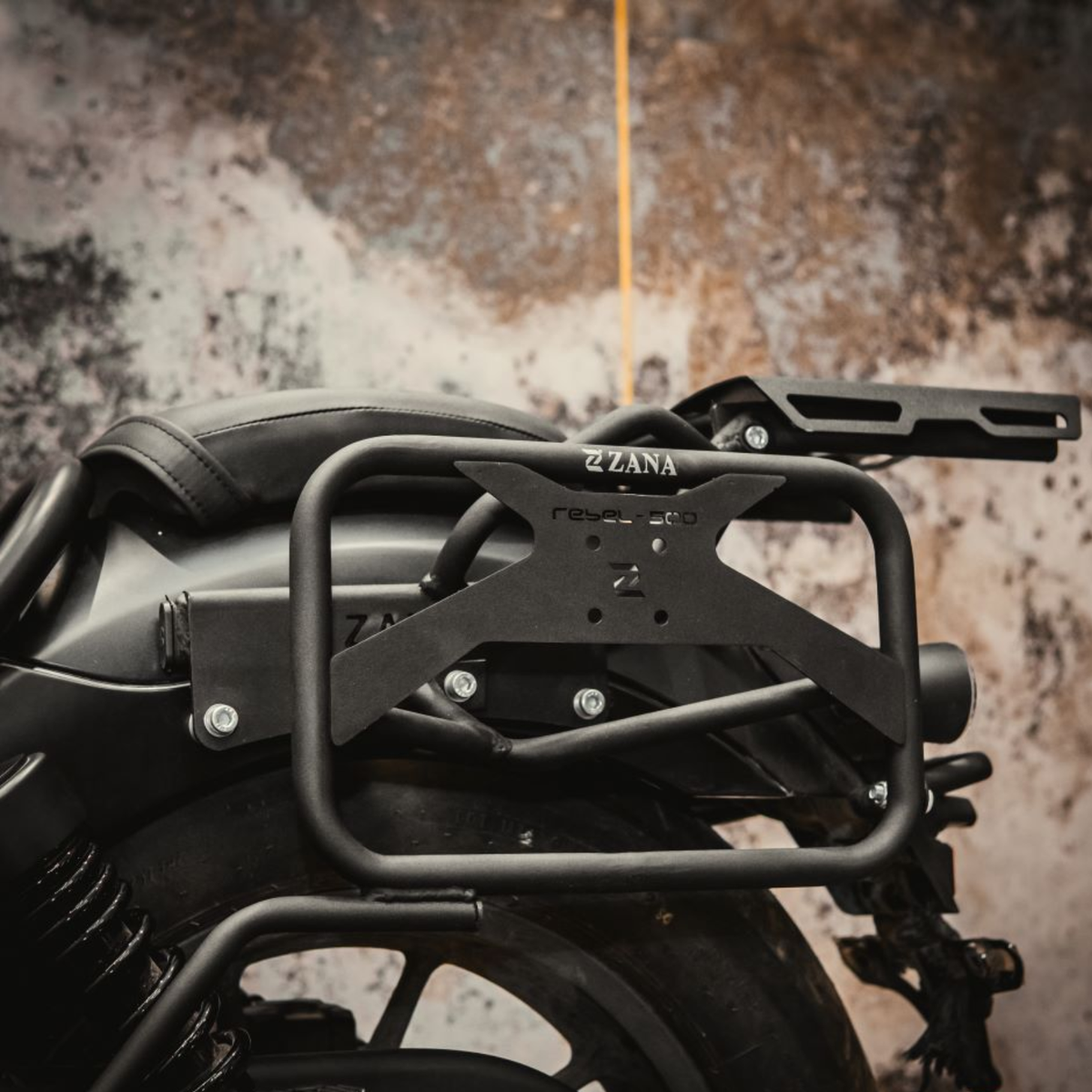 Zana Honda Rebel 500 Roadster Saddle Stay with Jerry Can Mount - Black - ZI-8626 - Zana