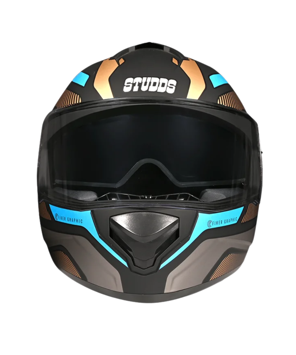 Studds Drifter D5 Fiker Decor Graphics Helmet - Matt Black Grey N4 - Studds