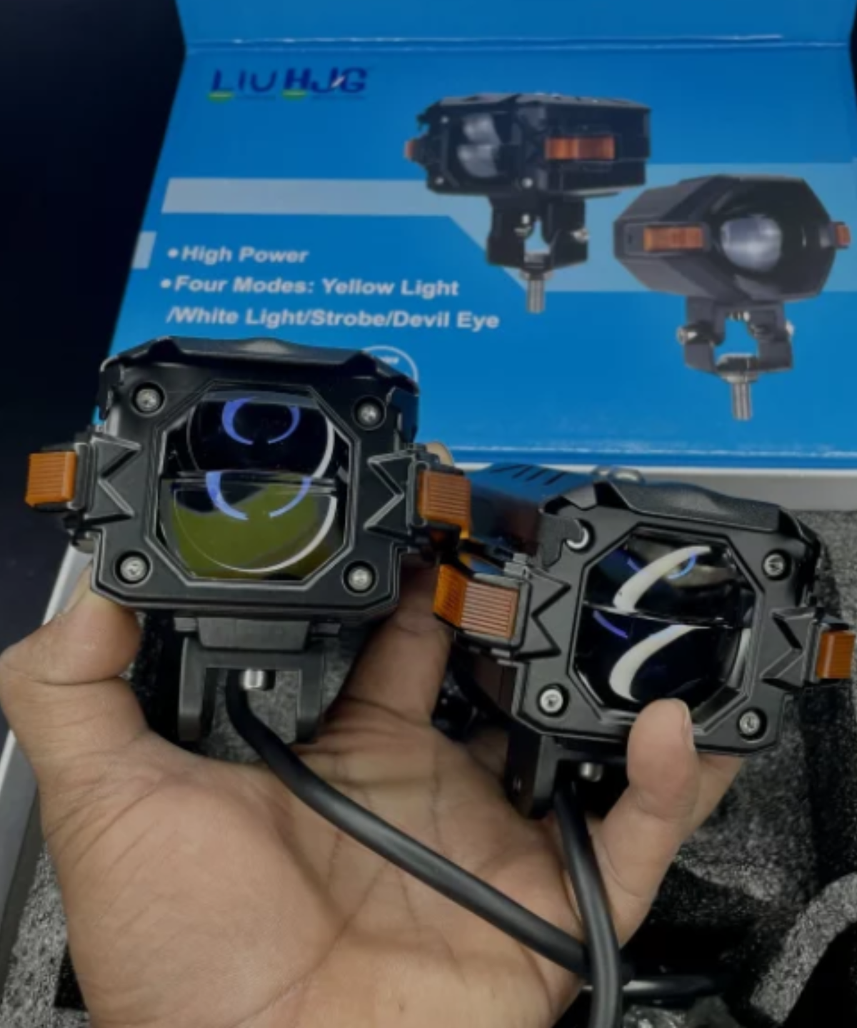 HJG Nightbreaker Gorilla Dual Projector 120 W White/Yellow Lens Led Fog Light with P107 Fog Red Amber DRL Hazard
