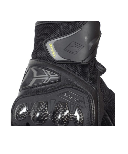 Solace Rival Carbon CE Motorcycle Riding Gloves - Neon