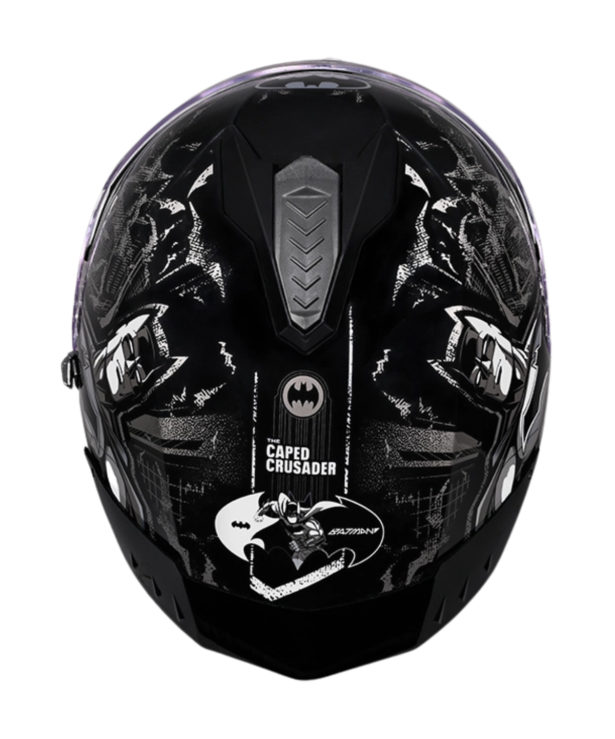 Studds Drifter Batman Edition Graphics Metallic Foil Helmet - Gloss Black Silver Grey N4 - Studds