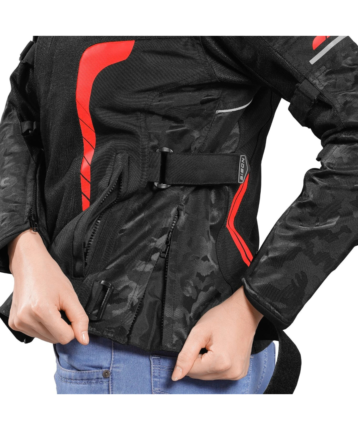 Bison ProGear Phoenix Women Riding Jacket - Hi-Viz Red