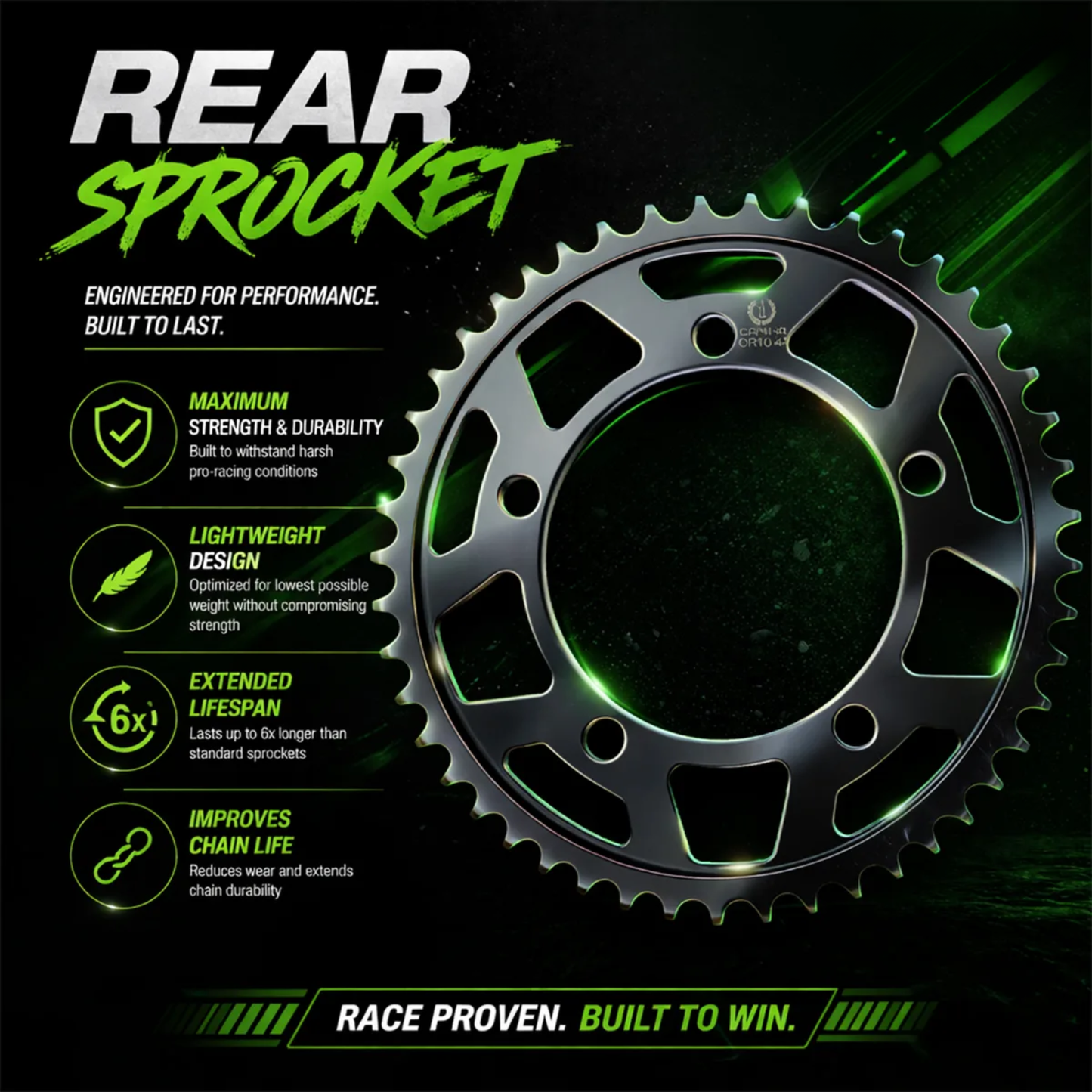 Crank1 Performance Motorcycle Sprocket Benelli TRK 502 (2017 Onwards) Pitch 525 - Chrome - CPR15.42T
