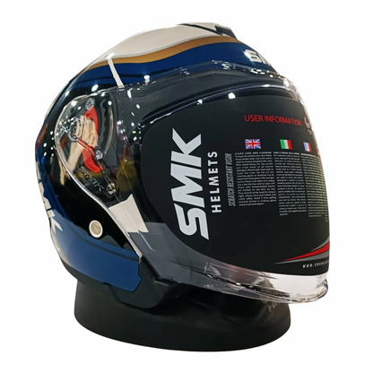 SMK GTJ Libero GRPS GL157 Half Face Helmet - Gloss Blue White