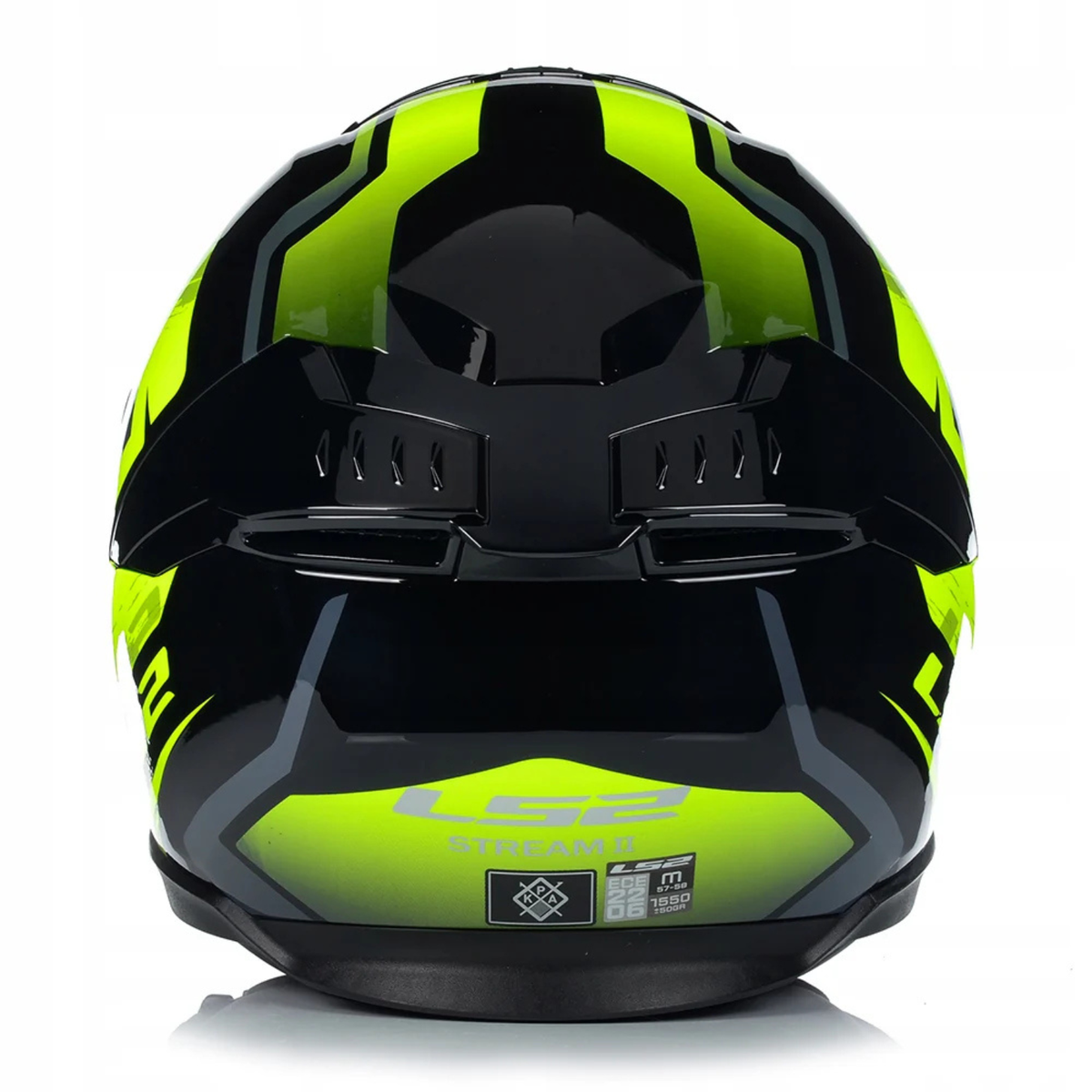 LS2 FF320 Stream II Fury Full Face Helmet - Black Hiviz Yellow - LS2