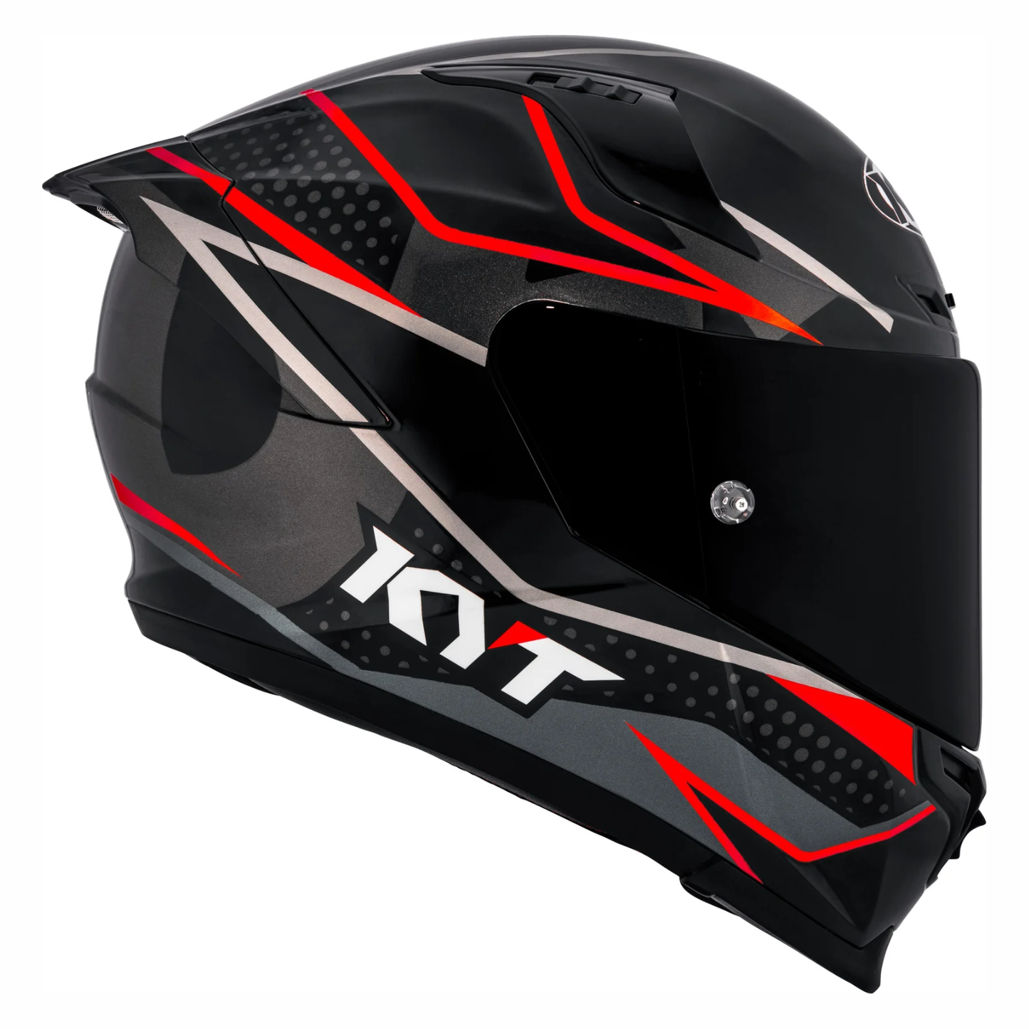 KYT Striker SV Davo Replica Helmet - Gloss Black Red Fluro