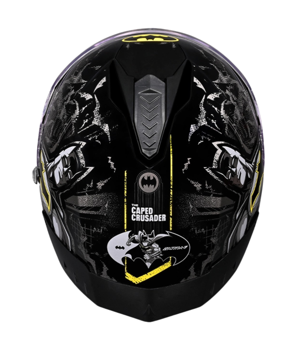 Studds Drifter Batman Edition Graphics Helmet - Gloss Black Yellow Grey N4 - Studds