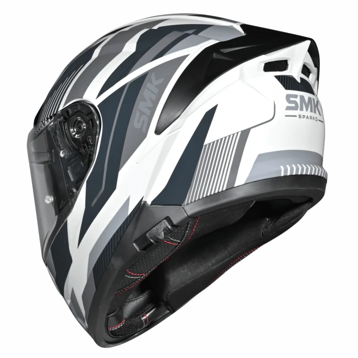 SMK Typhoon Sparko GRPS MA162 Ful Face Helmet - Matt Black Grey - SMK