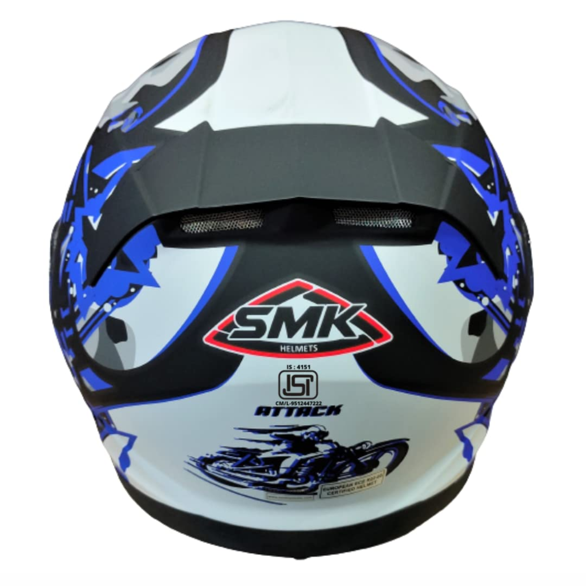 SMK Twister Attack Full Face Helmet MA256 Matt Blue Black - SMK