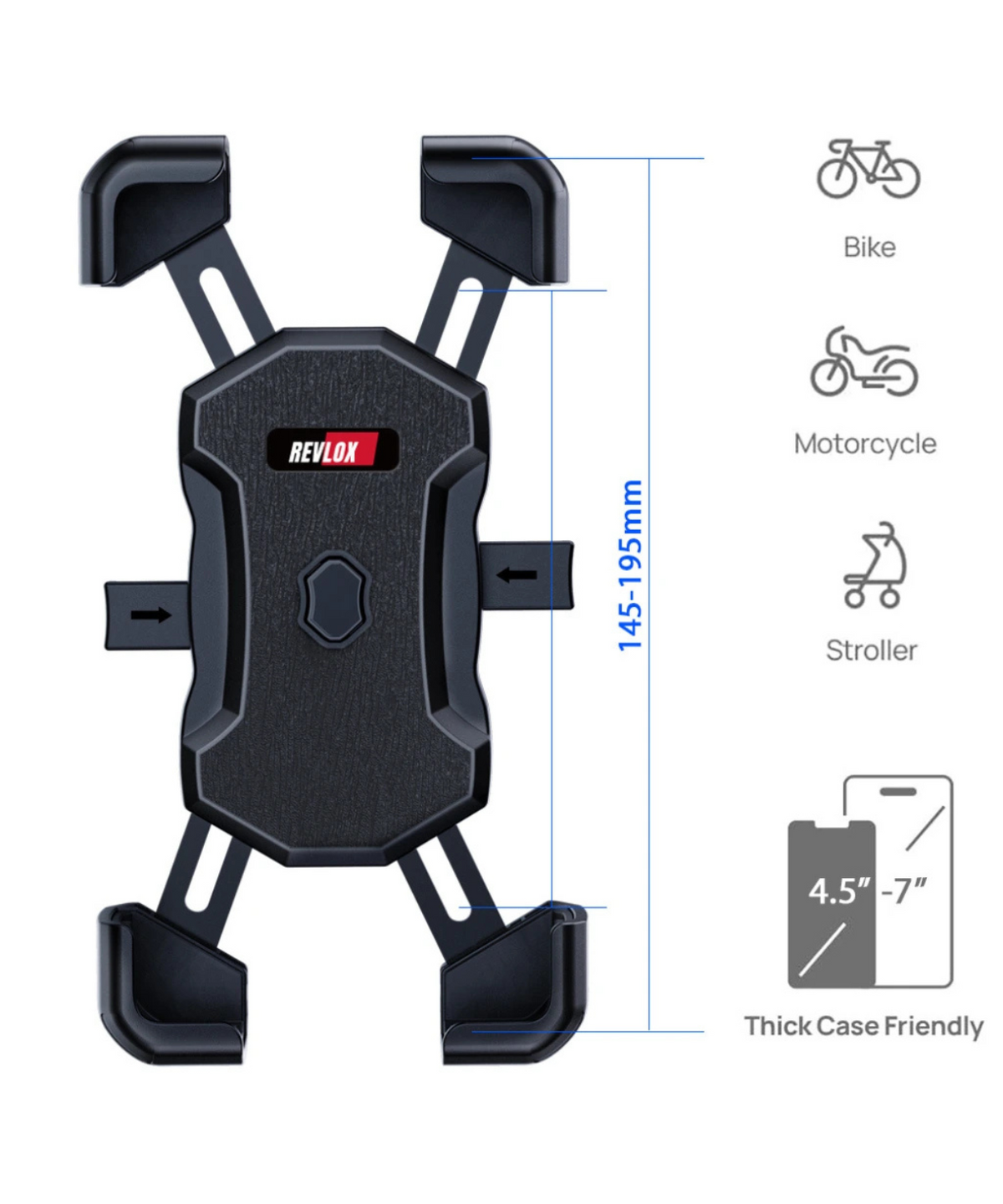 Revlox Flex Pro Motorcycle Mobile Mount with Vibration Dampener - Revlox