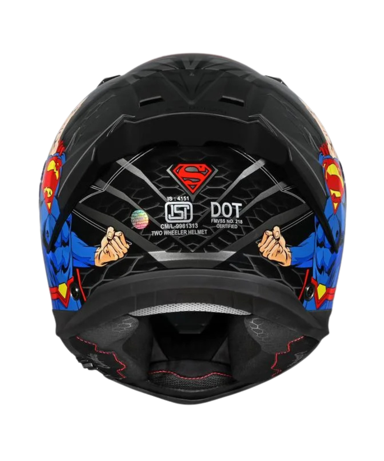 Studds Helios Superman Edition Graphics Helmet - Gloss Grey Blue N1