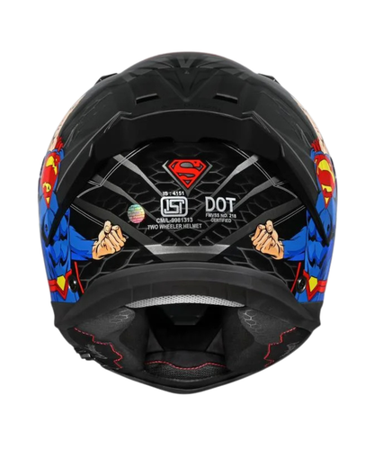Studds Helios Superman Edition Graphics Helmet - Gloss Grey Blue N1