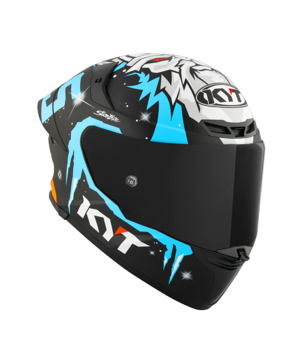 KYT TT-Revo Masia Winter Test Replica Helmet - Matt Black Blue