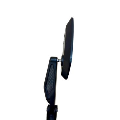 Moto Arch Universal Carbon Fiber CNC Aluminium Alloy Adjustable Rear View Mirror - White Glass