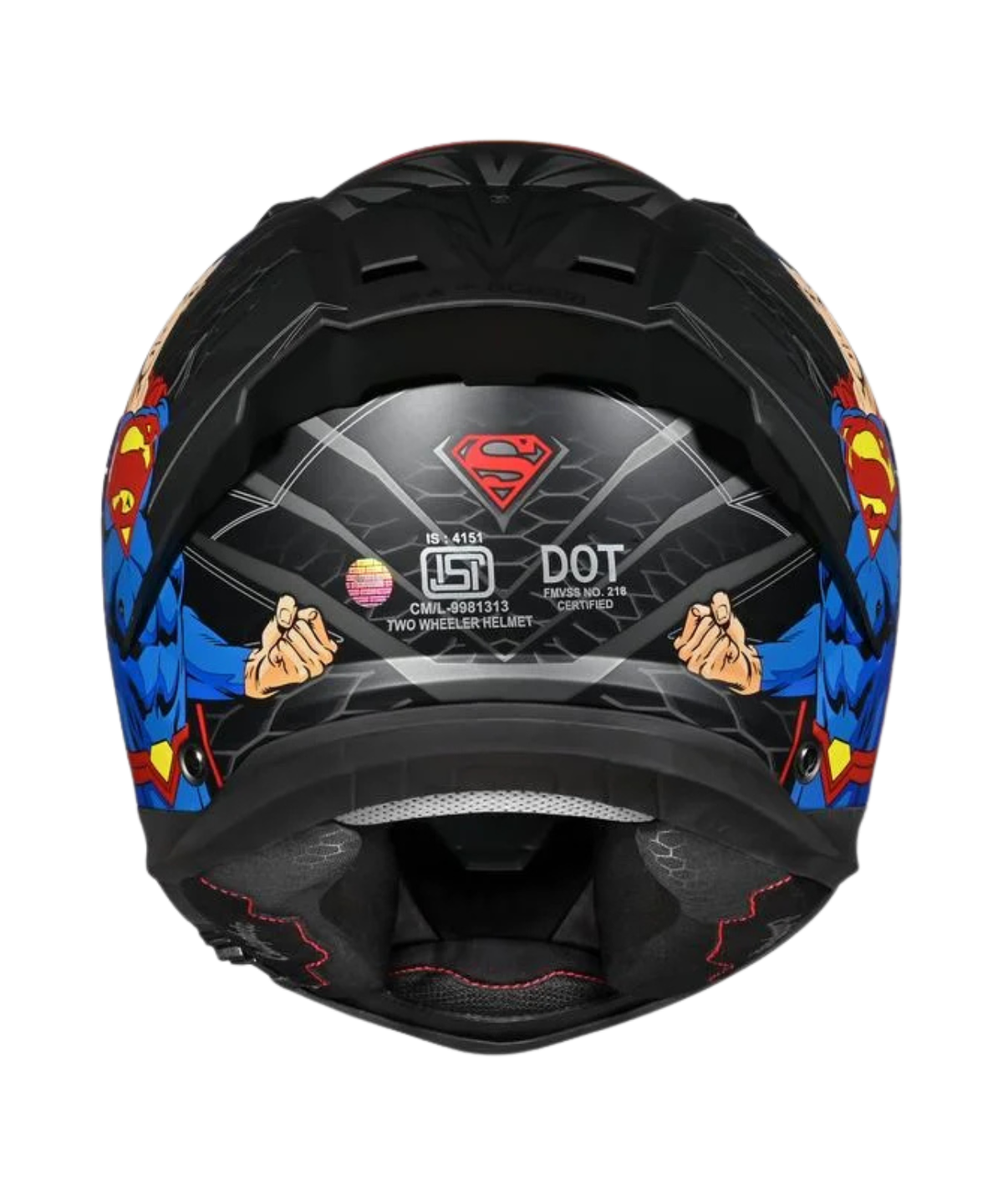 Studds Helios Superman Edition Graphics Helmet - Gloss Black Blue N1 - Studds