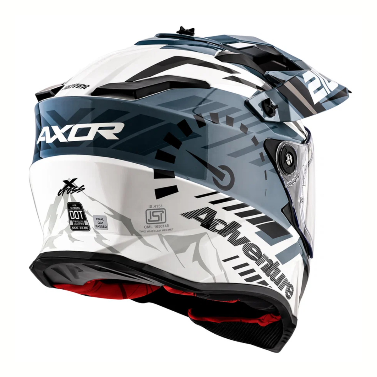 Axor X-Cross Dual Visor Speedometer Helmet - Gloss White Grey
