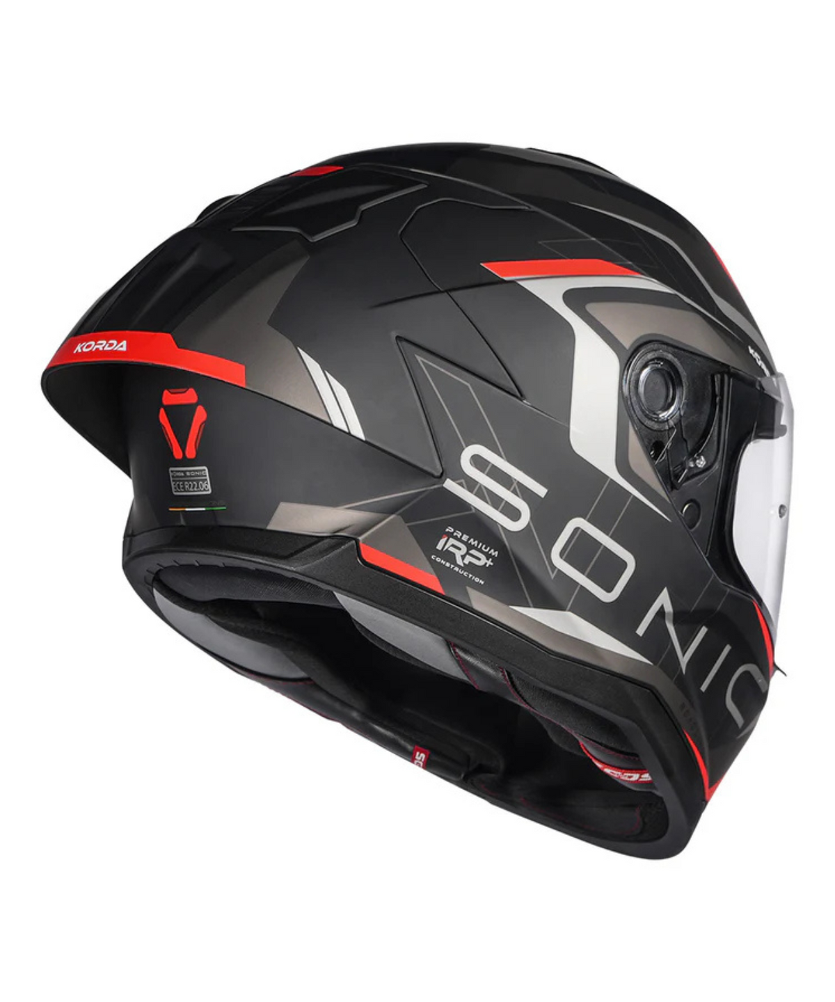 Korda Sonic GP Roadlion Helmet - Matt Black Red - Korda