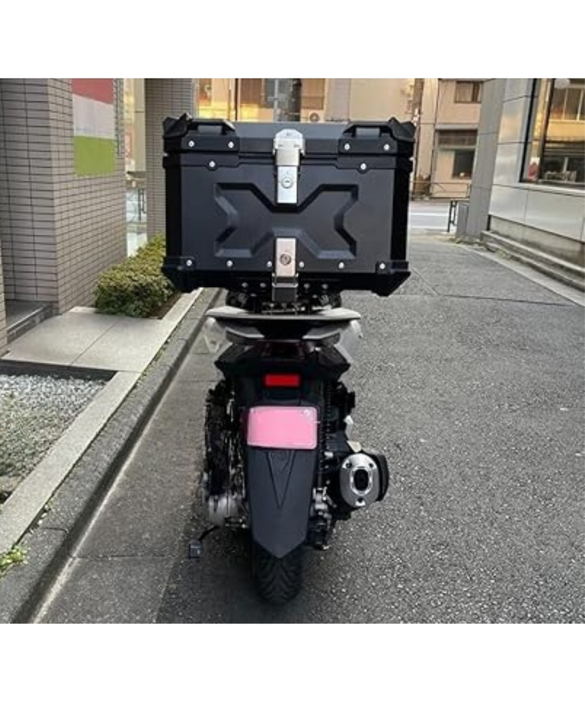 Moto Arch Plain Aluminium Top Box 45L without Backrest - Black - Moto Arch