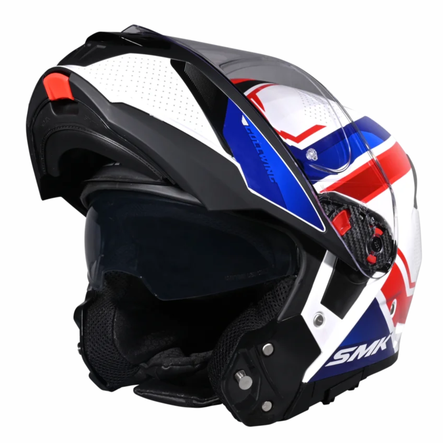 SMK Gullwing Supertour GRPS GL153 Flip up Helmet - Gloss Blue White Red