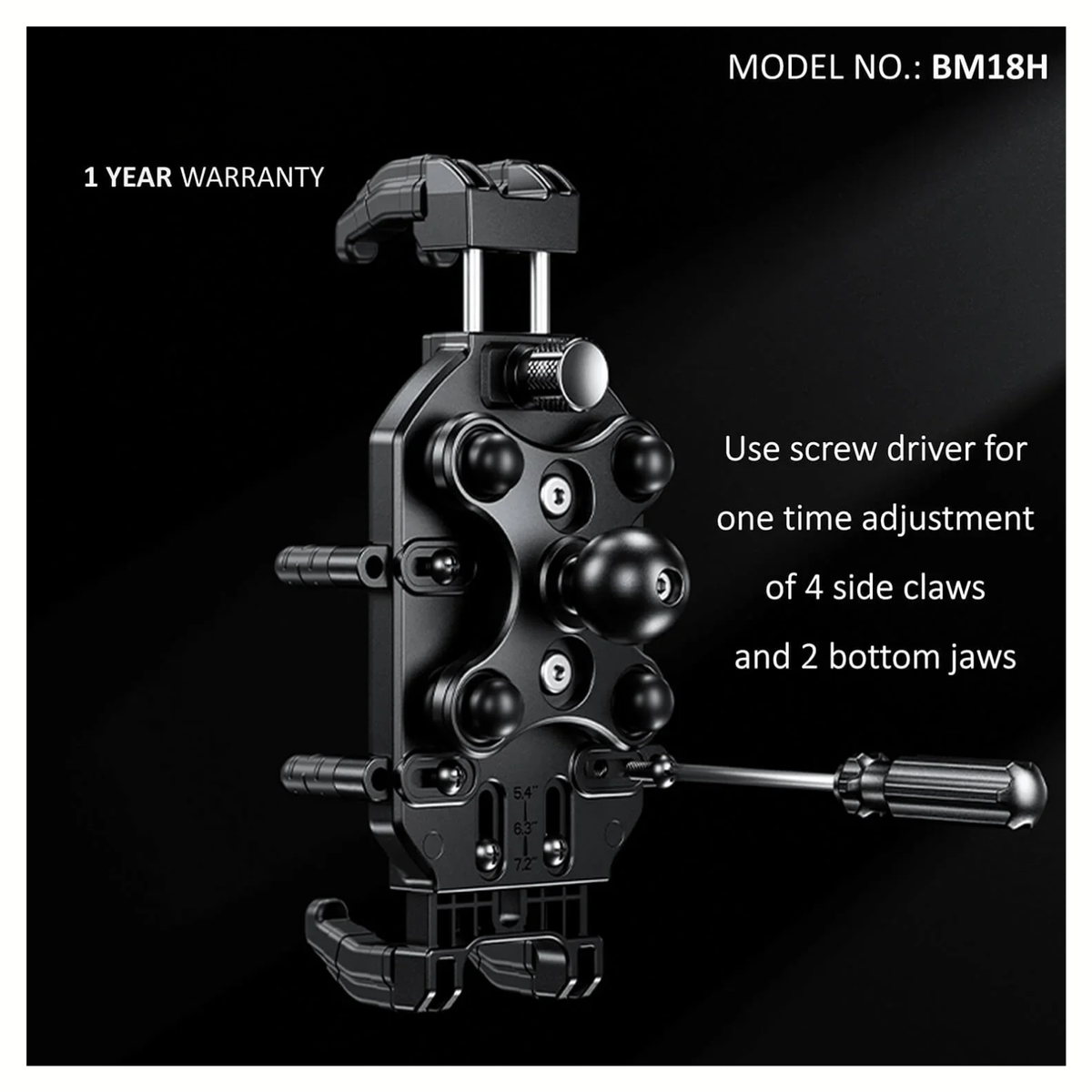 BOBO BM18M Pro Bike Mirror Mount Anti-Vibration with Fast 15W Wireless Charger & USB-C Charging Module - BOBO