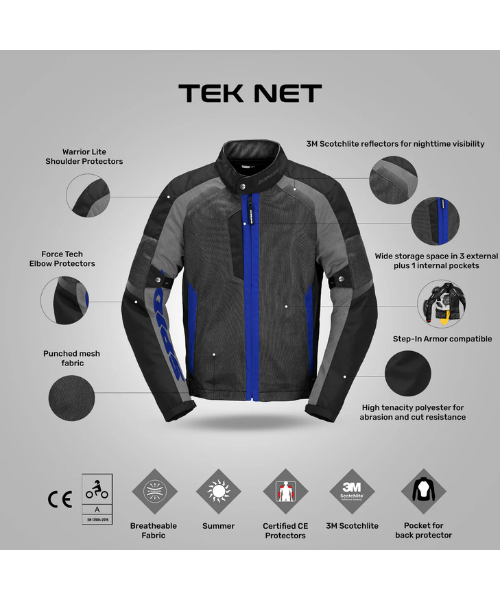 Spidi Tek Net Riding Jacket - Blue