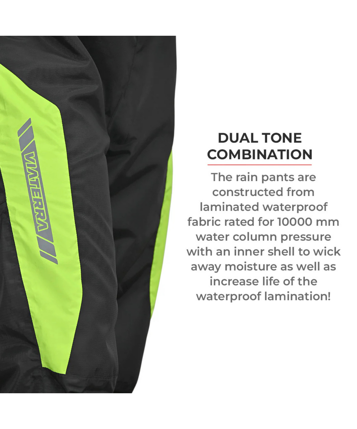 Viaterra P300 Motorcycle Rain Pant - Black Green - Viaterra