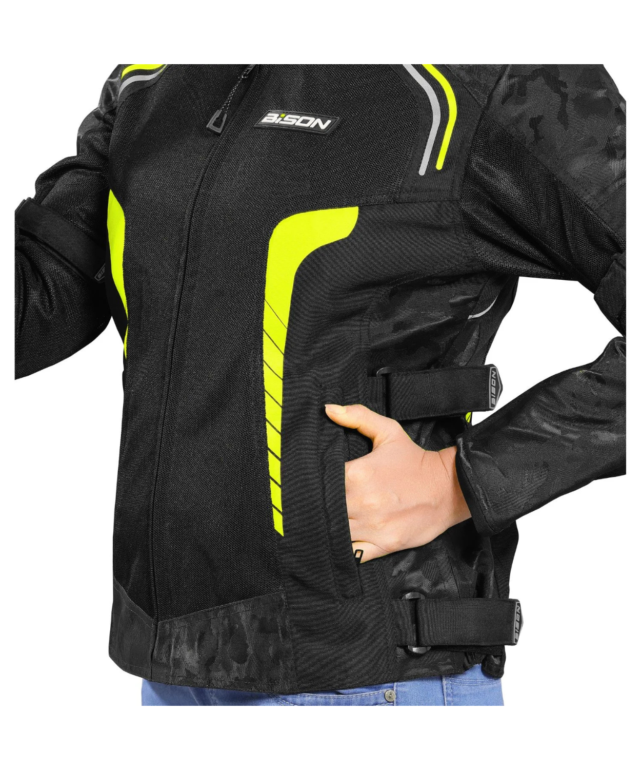 Bison ProGear Phoenix Women Riding Jacket - Hi-Viz Green